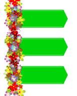 green arrows and flower pattern on white background