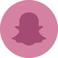 Pink and purple, round icon of Snapchat at white background