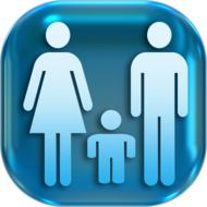 family on button