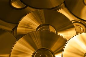 gold cd discs as background