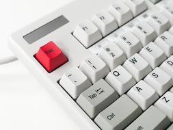 red and gray buttons on the keyboard