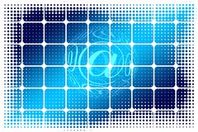 cell on email symbol background with blue background