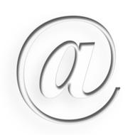 at, white e-mail symbol