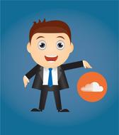image of a blogger pushing a button