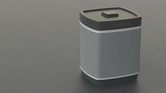 gray wireless speaker