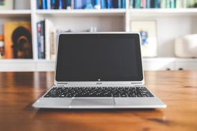 Netbook on desk in room