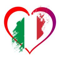 flag of italy in heart outline