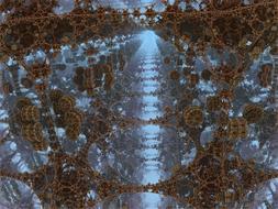 blue and brown fractal, abstract design