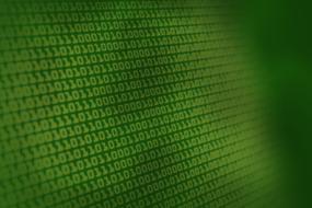 Close-up of the texture with green binary code, in light and shadows, clipart