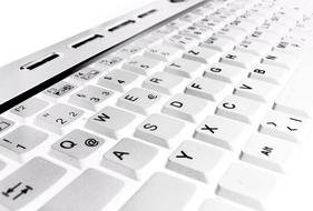 Model of the black and white computer keyboard, at white background, clipart