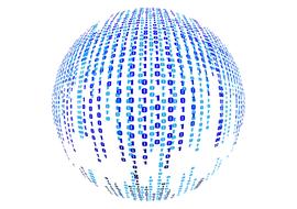 Globe with the colorful binary code, at white background, clipart