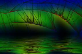 fractal digital art of colorful rippling