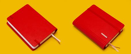 Red Notebook at Yellow background