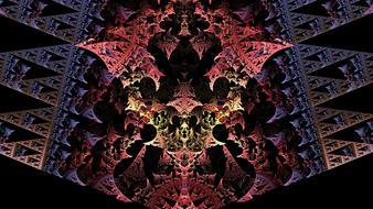 colored fractal pattern on black background