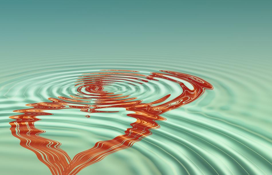 Wave Heart Love drawing
