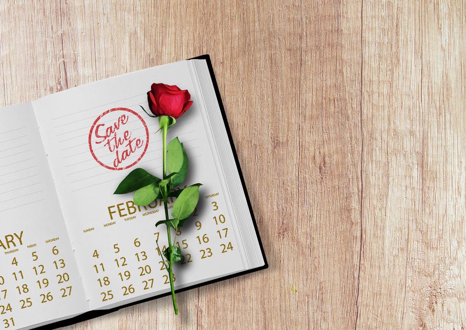 Calendar and Rose