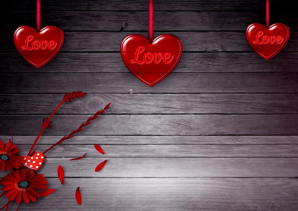 Heart and Flowers Background