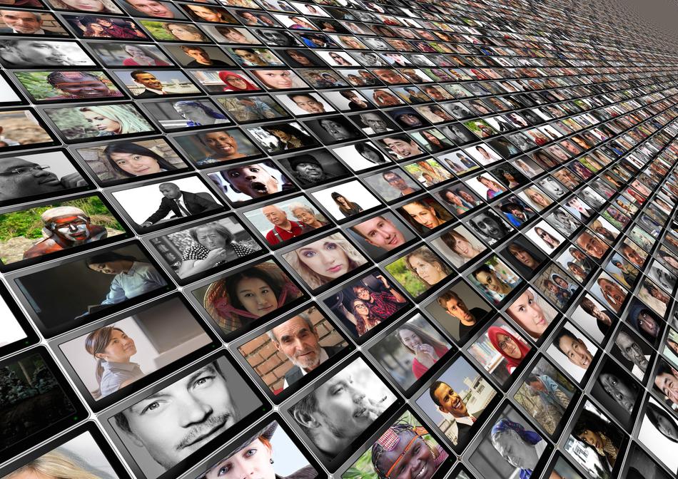 Portraits of the people on the monitors