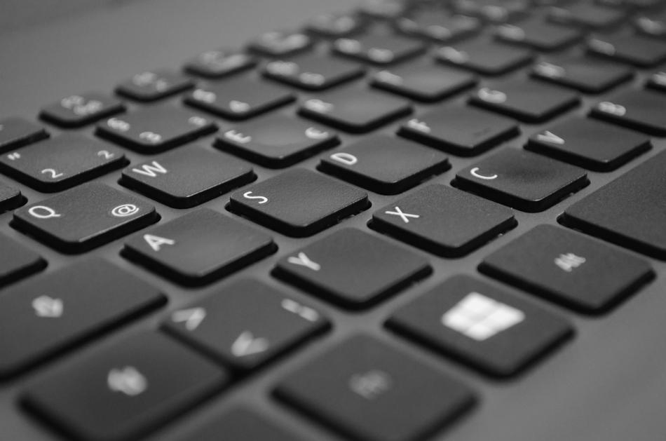 letters on keyboard in laptop