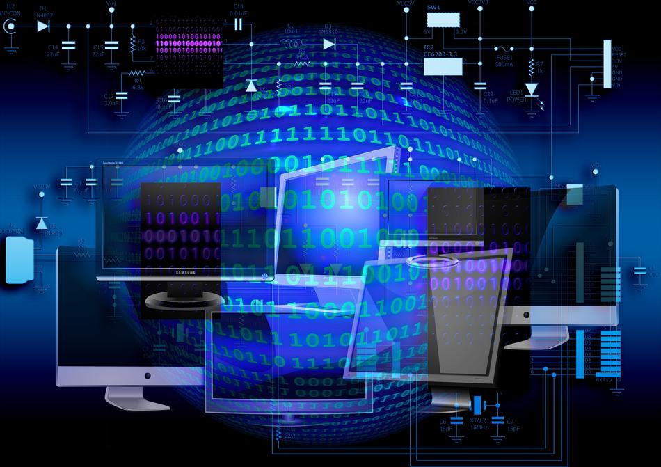 clipart of binary technology monitors
