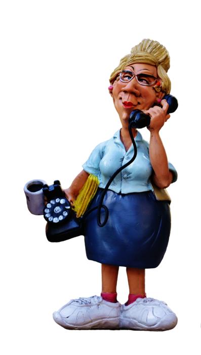 Secretary at the phone clay figure