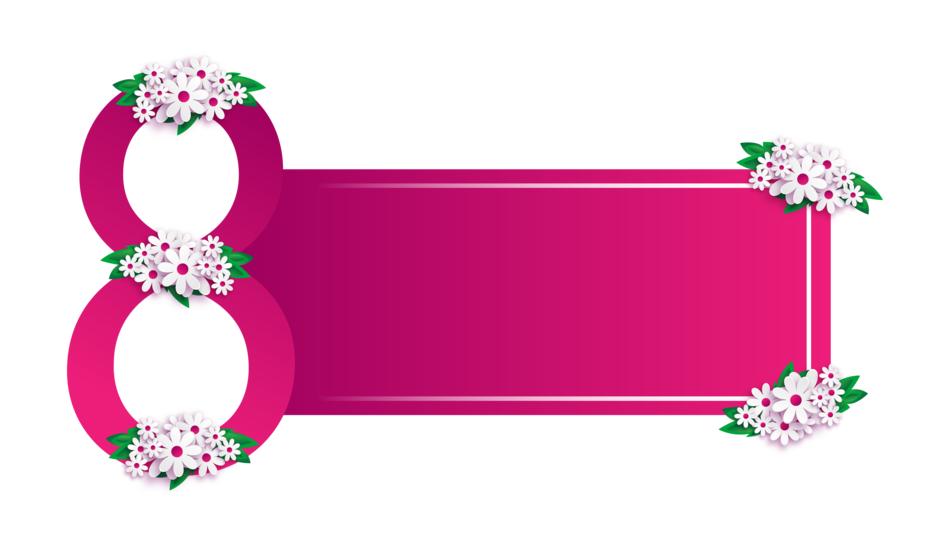 pink banner for the eighth of march