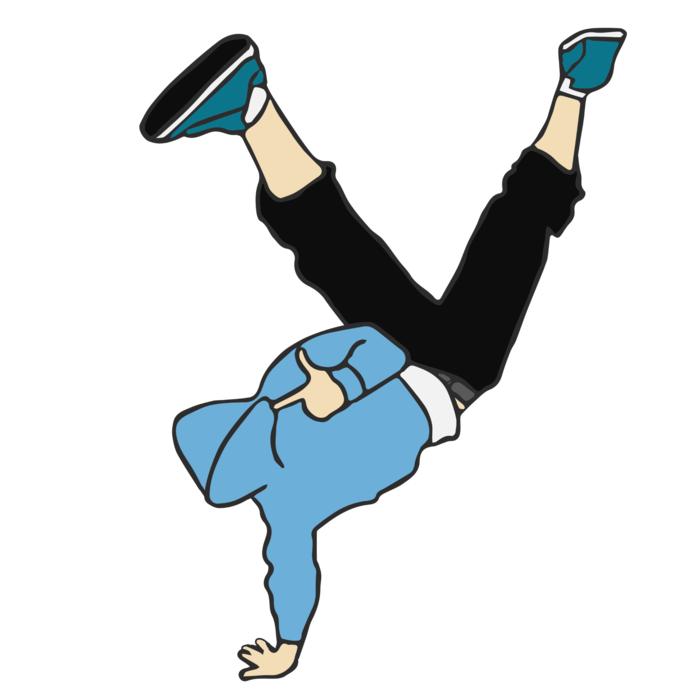 drawn hip hop dancer on a white background