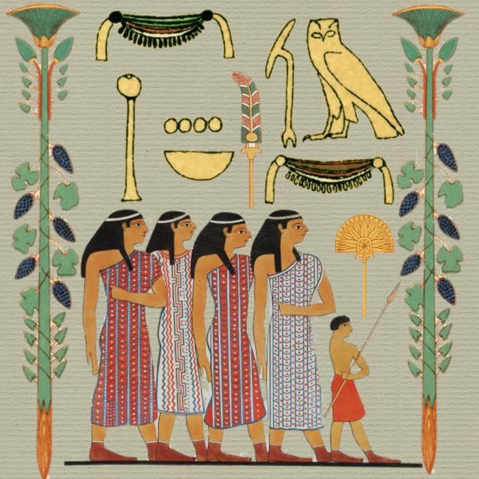collage with motives of ancient egypt