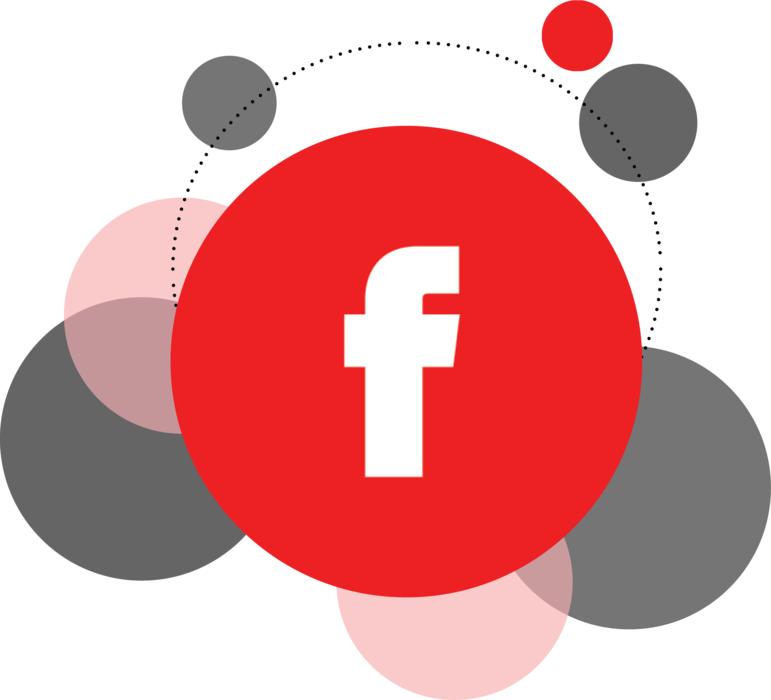 facebook icon in red