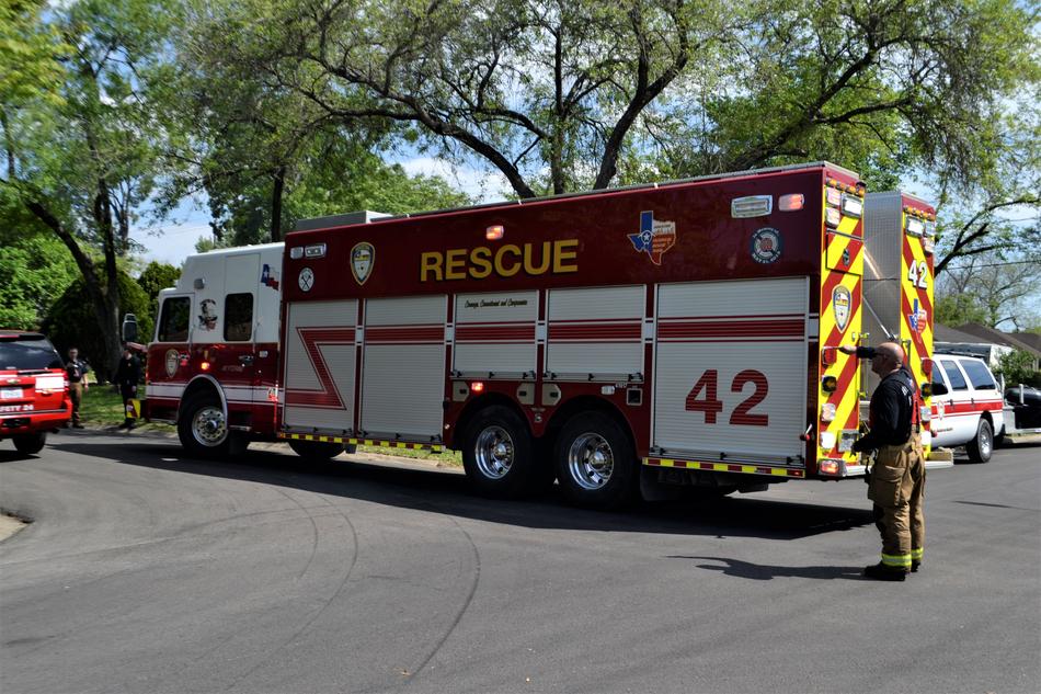 fire truck near trees in houston