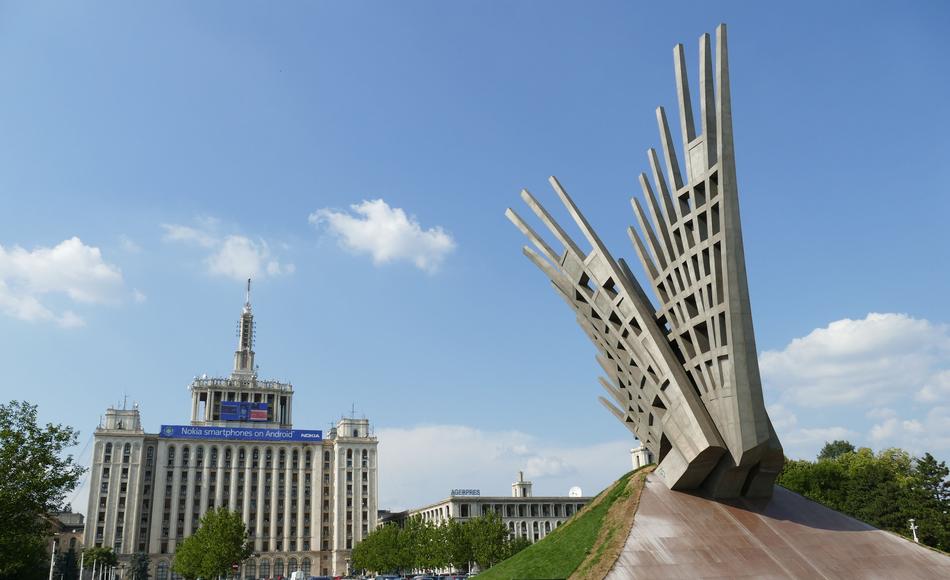 monument as a wing in Bucharest