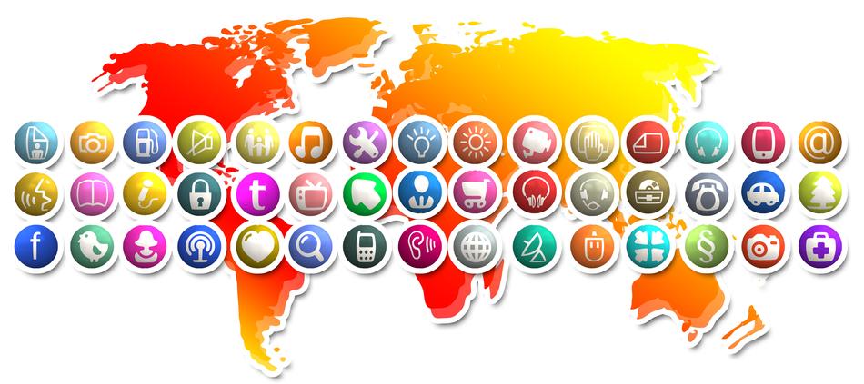clipart of media continents global
