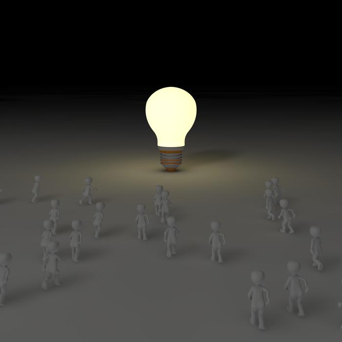 group of people with common ideas as a concept design
