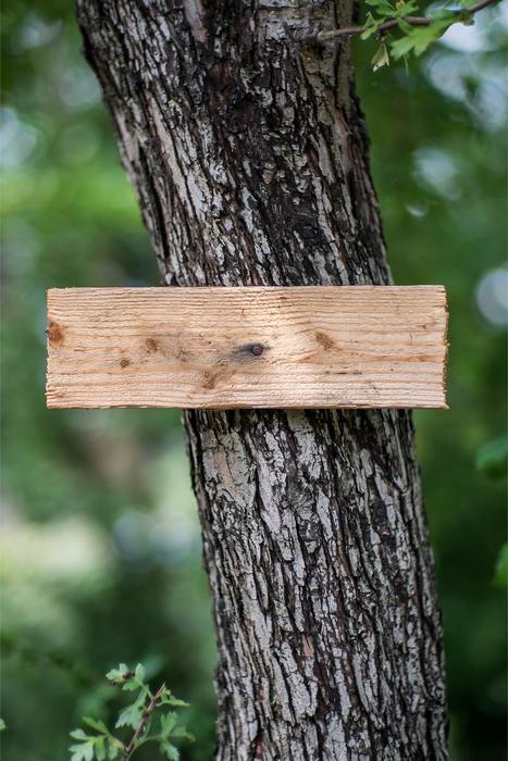 tablet Signpost on wood