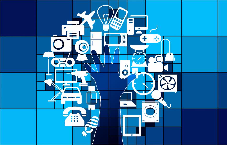 silhouette of a hand on the background of the world wide web