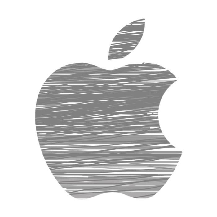 gray iphone logo on white background