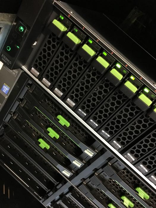 buttons on the server close-up