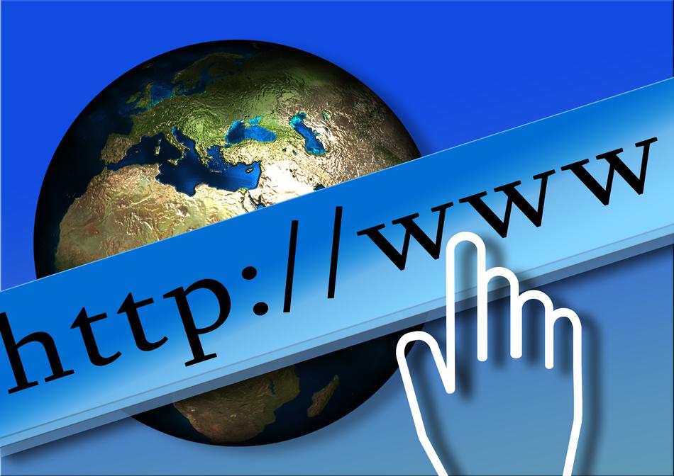 email address on the background of the globe