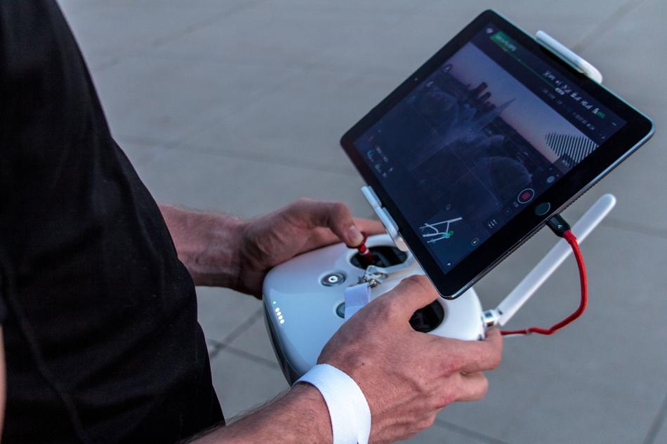 drone control technology in hands close-up