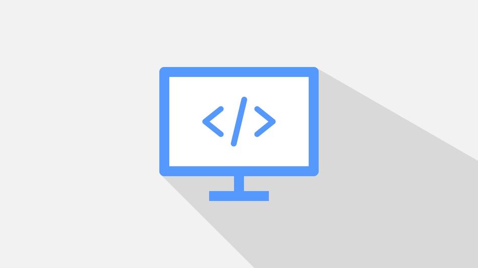 Blue and white monitor sign with html, clipart