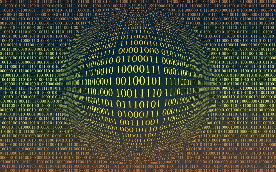 bloated background with binary code