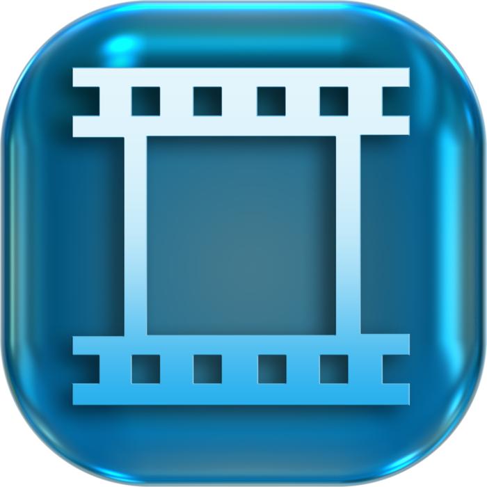 blue filmstrip button