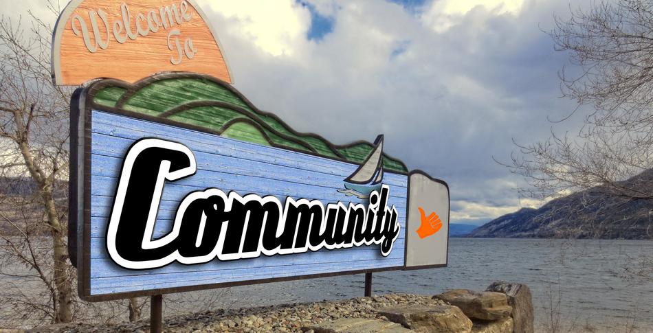 city sign on the cliff