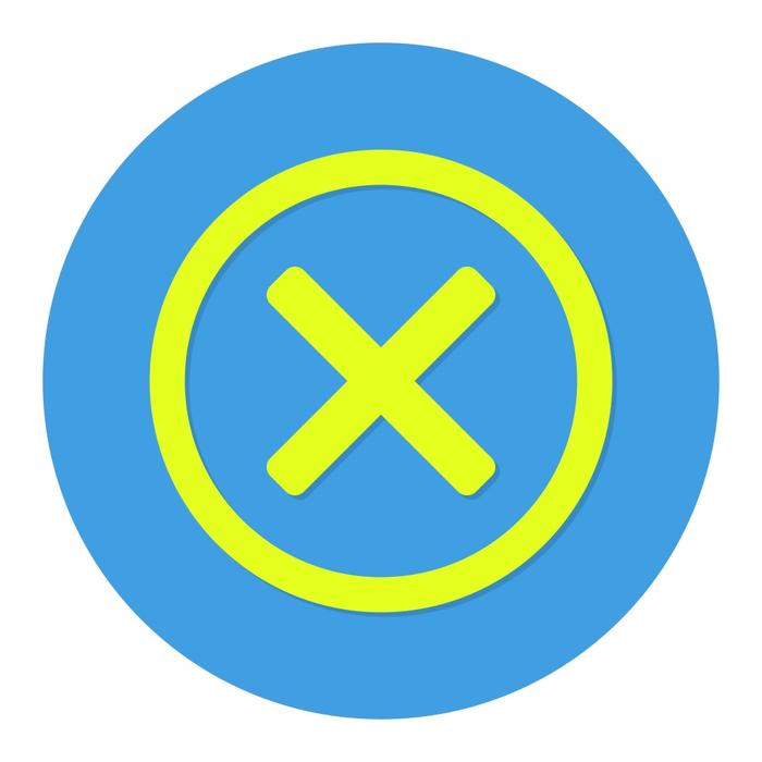 Lime and blue icon with the cross in circle, clipart