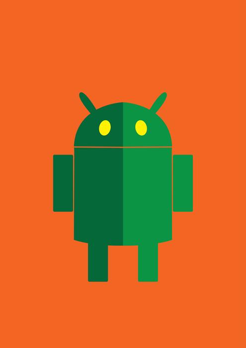android icon at orange color background