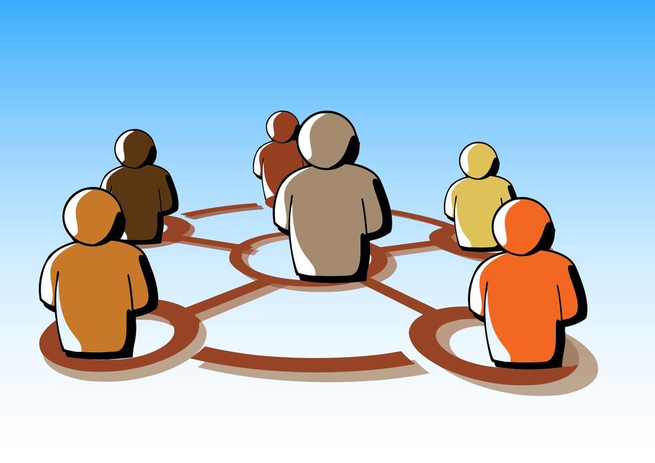 image of the connection of social networks between people