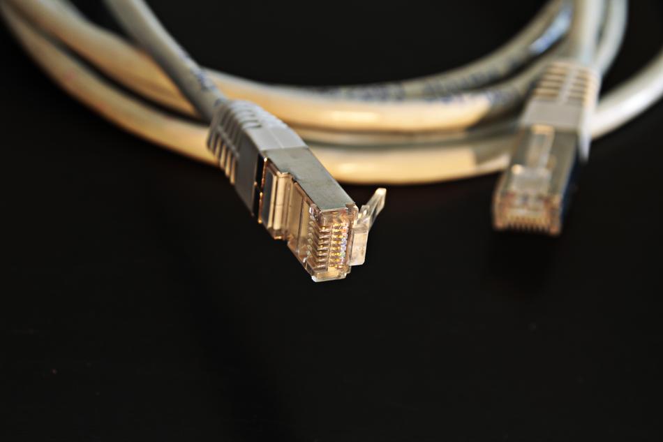network cable on black background