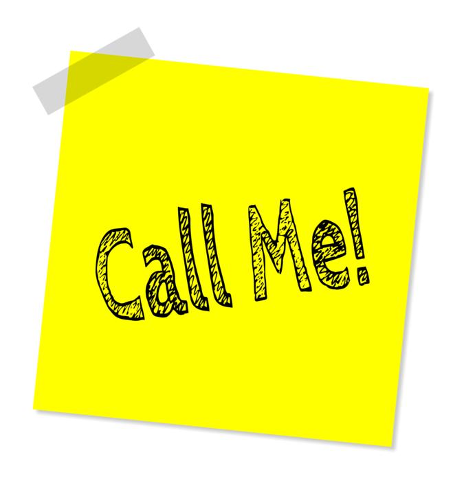 call me on yellow sticker