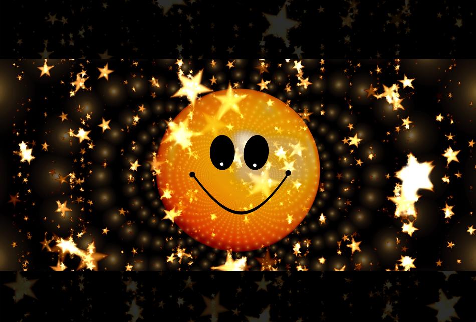 smiley and stars background