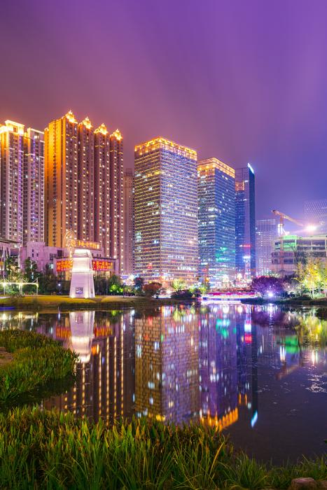 flower garden in Guizhou at night